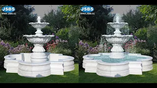 stone carve white marble outdoor garden tier water fountain ideas china factory price JSBS for sale