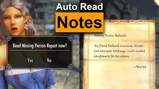 Skyrim Mod: Auto Read Notes