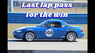 CRAZY! Last Lap Pass for the Win! Sebring SARRC 9-4-22 Spec Miata