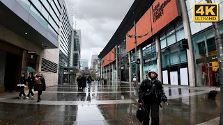 Manchester City Centre in the rain 4K