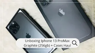 Unboxing Iphone 13 pro max (256gb) | Graphite 🖤 + Cases haul✨