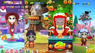 My Talking Angela 2 vs Talking Tom Gold Run vs Talking Tom Sky Run vs Talking Tom Farts Gameplay