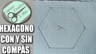 Como dibujar 1🟡 HEXÁGONO CON Y SIN COMPÁS 🟡 TUTORIAL paso a paso