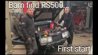 Sierra Cosworth Rs500 Barn find Part2. First look underneath and we start the engine!