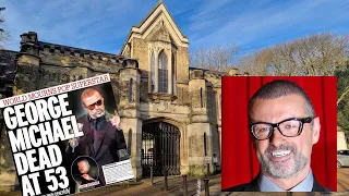 George Michael Grave - Before headstone and with headstone finally in place. Highgate Cemetery.