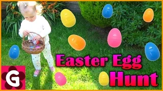 Kid having Easter Egg Hunt