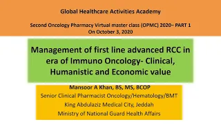 Management of First Line Advanced RCC in Era of Immuno-Oncology