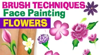 How to face paint flowers Brush Techniques for Face Painting flowers