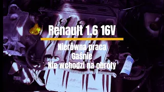 Renault 1 6 16V   nierówna praca, gaśnie, nie wchodzi na obroty  Czyli najciemniej po latarnią