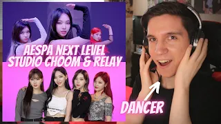 DANCER REACTS TO aespa | 'Next Level' Studio Choom & Relay Dance