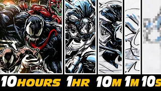 Drawing ALL VENOM SYMBIOTES in 10 HOURS | 1 HOUR | 10 MIN | 1 MIN & 10 SECONDS!