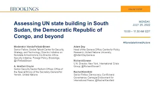 Assessing UN state building in South Sudan, the Democratic Republic of Congo, and beyond