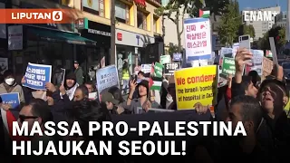Bela Palestina, Massa Gelar Aksi Unjuk Rasa di Seoul Korea Selatan | Liputan6