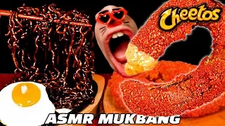 [ASMR MUKBANG] HOT CHEETOS kielbasa Chicken sausage AND Black bean noodles EATING SHOW!