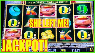 She Left Me in The Room & HIT A JACKPOT! High Limit Dragon Link Happy & Prosperous Slot