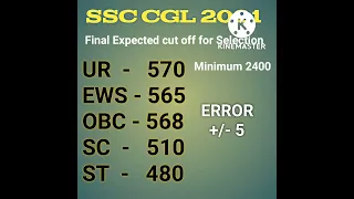 ssc cgl 2021 final Expected cut off || For Selection || To get job || #shorts || #ssccgl2021 || #ssc