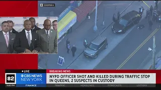 NYPD holds news conference following line of duty death of officer in Queens