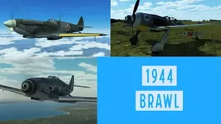 `44 brawl - Spitfire IX | Fw 190 A-8 | Bf 109 G-14 | IL-2: Battle of Bodenplatte