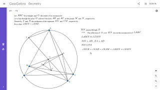 Olympiad Geometry Problem #98: Circumcenter, Midpoints, Equal Angle