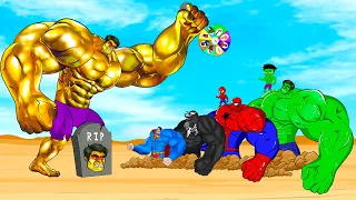 Rescue All HULK Family & SPIDERMAN, VENOM vs HULK GOLD : Who Is The King Of Super Heroes ? - FUNNY