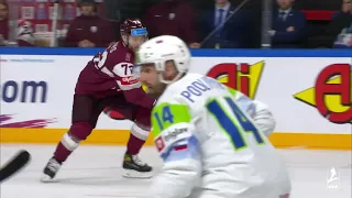 Latvija - Slovēnija spēles momenti | Hokejs