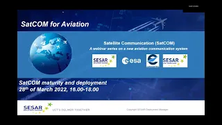 SATCOM Webinars part 3 Iris satellite-based data-link maturity and readiness for deployment aspects