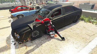 GTA 5 Stunning Ragdolls #115 - Ant-Man Falling On Cars (Slow Motion)