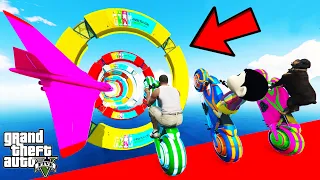 FRANKLIN TRIED IMPOSSIBLE RING TUNNEL MEGA RAMP PARKOUR CHALLENGE CAR BIKE GTA 5 | SHINCHAN and CHOP