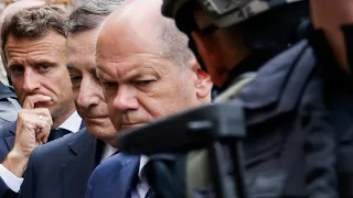 Scholz zeigt sich bei Besuch in Kiewer Vorort Irpin erschüttert | AFP