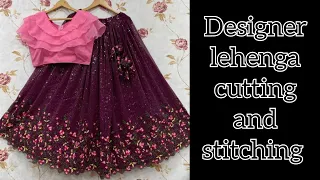 designer lehenga cutting and stitching  / baby lehanga dress cutting / new lehanga design