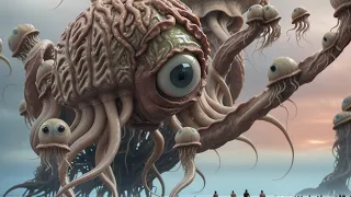 Crazy Sea Monsters,  AI Psychedelic Animated Art - AV 31