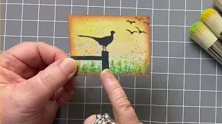 Pheasant at Sunset by Karen Telfer - A Lavinia Stamps Tutorial