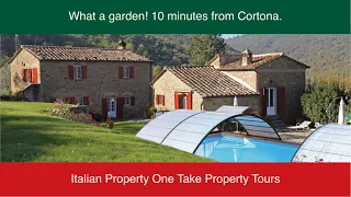 Cortona, Tuscany. What a garden! One Take Italian Property Tours with Nick Ferrand.