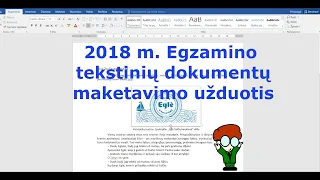 2018 m. IT valstybinio egzamino word užduotis