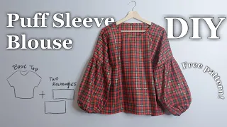 How I Made an Easy Puff Sleeve Top Using Free Pattern