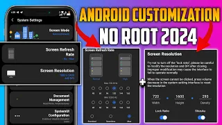 How To Customized Android: Change Screen Refresh Rate + Change Screen Resolution & More NO ROOT 2024