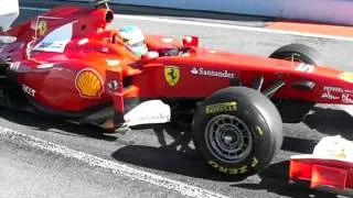 Alonso practising launch at the Curcuit de Catalunya, Barcelona 2011