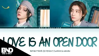 BOYNEXTDOOR SUNGHO & LEEHAN 'LOVE IS AN OPEN DOOR' COVER LYRICS