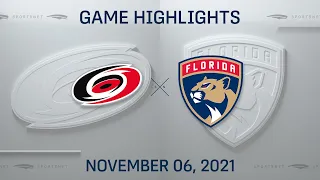 NHL Highlights | Hurricanes vs. Panthers - Nov. 6, 2021