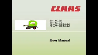 Claas Rollant 340 350 340 RotoCut 350 RotoCut  - User Manual