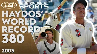 Matthew Hayden's 380 smashes the record books: On This Day, 2003 | Wide World of Sports