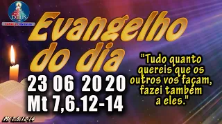 EVANGELHO DO DIA 23/06/2020, COM REFLEXÃO. Evangelho (Mt 7,6.12-14)