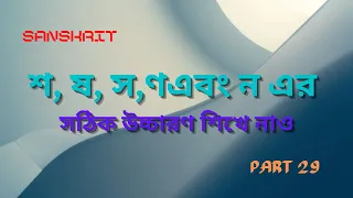 শ, ষ, স,এবং ণ ও ন _ এর সঠিক উচ্চারণ শিখে নাও[ SANSKRIT] [PART 29]