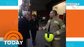 Harrison Ford Surprises Retiring London Firefighter