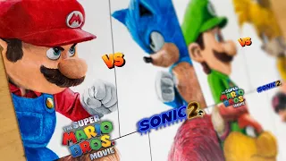 [Part 2] Drawing The Super Mario Bros. Movie VS Sonic The Hedgehog Movie - WHO WINS?!
