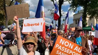 Hundreds march across Paris in protest against Covid-19 health pass | AFP