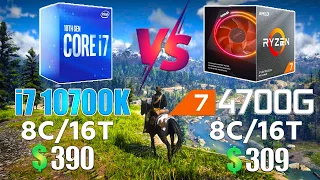 Ryzen 7 4700G vs i7 10700K - RTX 2080 Games Comparison