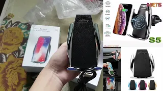 S5 Smart Sensor Auto Clamping 10 W Fast Wireless Charger for Android & IOS Unboxing & Testing