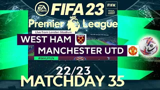 FIFA 23 West Ham vs Manchester United | Premier League 2023 | PS4 Full Match
