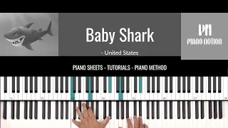 Baby Shark (Sheet Music - Piano Solo - Piano Cover - Tutorial)